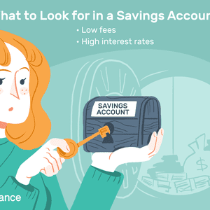 图片显示一个女人用钥匙打开一个锁着的胸部，胸部读取“savings account.